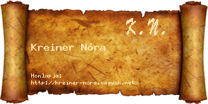 Kreiner Nóra névjegykártya