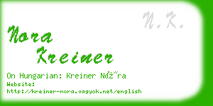nora kreiner business card